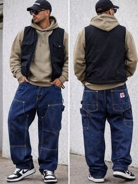 Carhartt WIP Nash DK Double Knee Jeans XL Blue Stone Washed Workwear